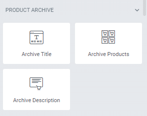Webshop Elementor - beschikbare widgets