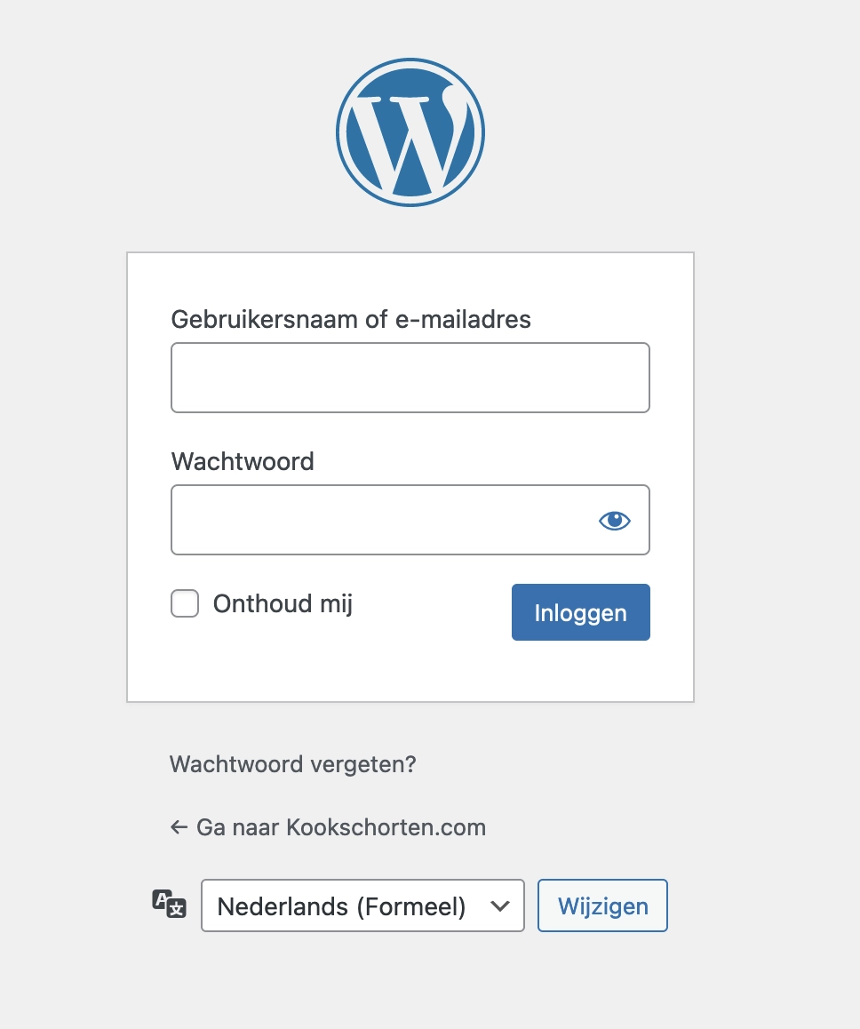 WordPress inloggen