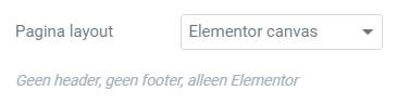 Elementor Canvas layout instellen